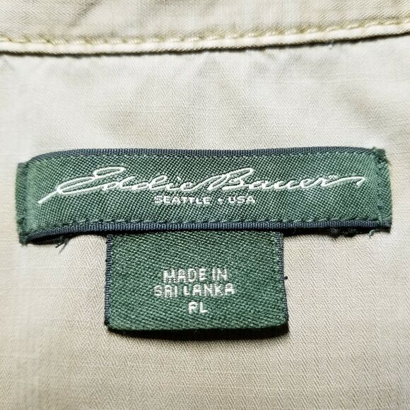 Eddie Bauer Long Sleeve Button-Down Shirt color Khaki - Size PL - Picture 5 of 5